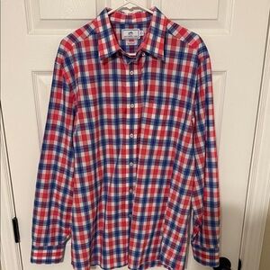 Southern Tide Red and Blue Plaid Shirt
